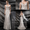 2016 Picture Formal Beaded Wedding Dresses Women Wear Sexy Spaghetti Strap Mocha Evening Dress